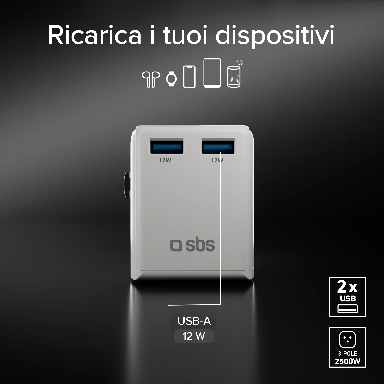 Adattatore universale da viaggio 2500w con spine internazionali Regno Unito, Americhe, Asia - Image 12