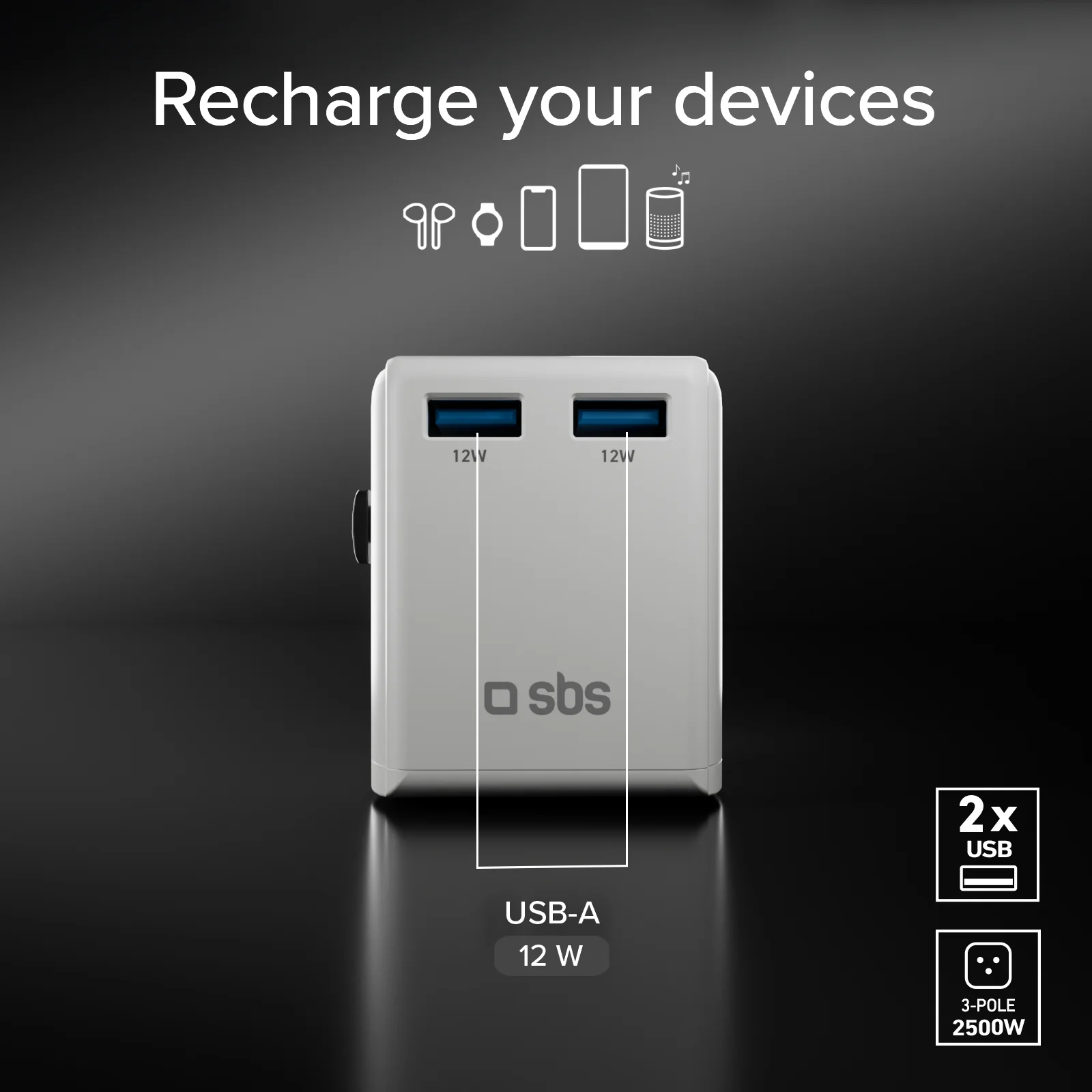 Adattatore universale da viaggio 2500w con spine internazionali Regno Unito, Americhe, Asia - Image 13