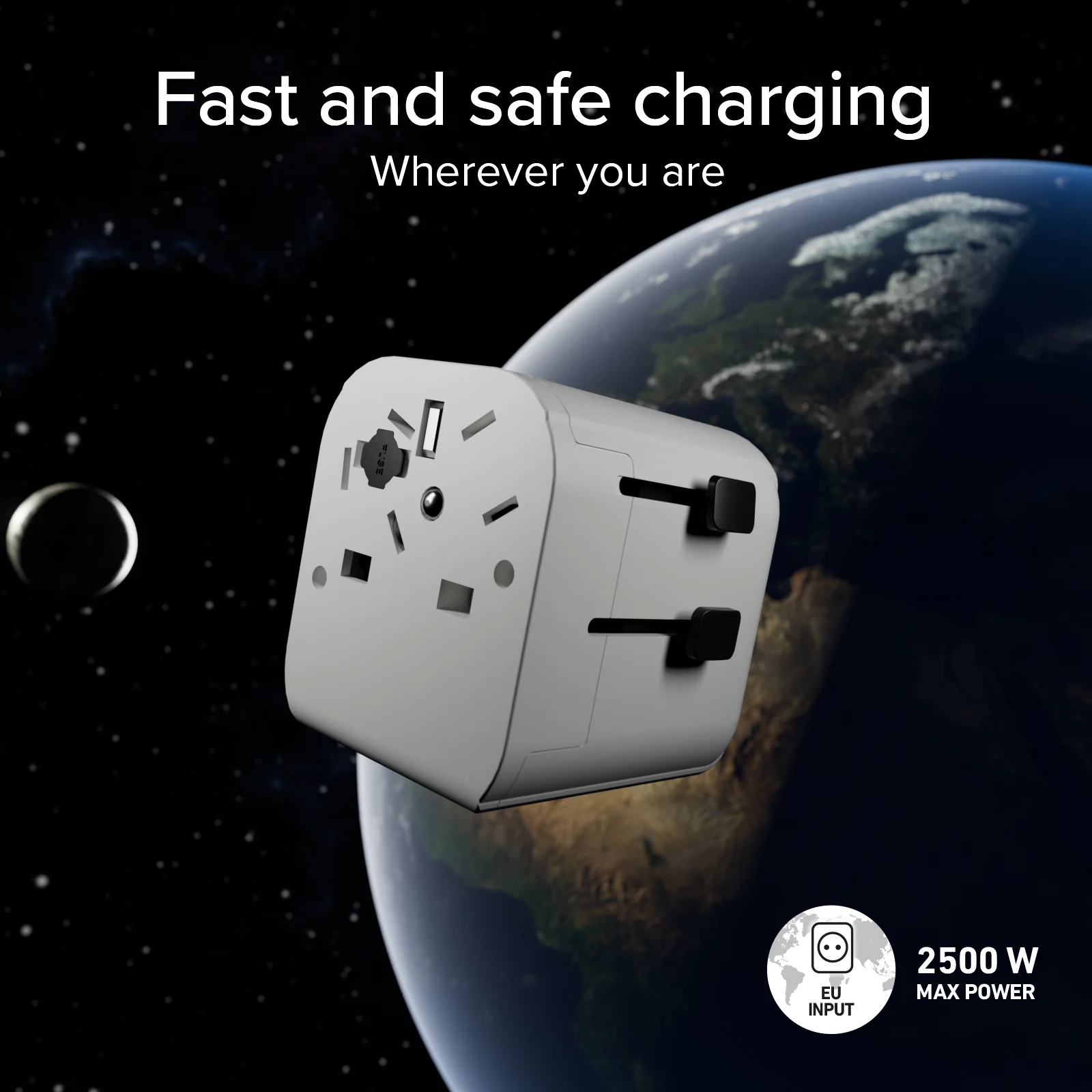 Adattatore universale da viaggio 2500w con spine internazionali Regno Unito, Americhe, Asia - Image 15