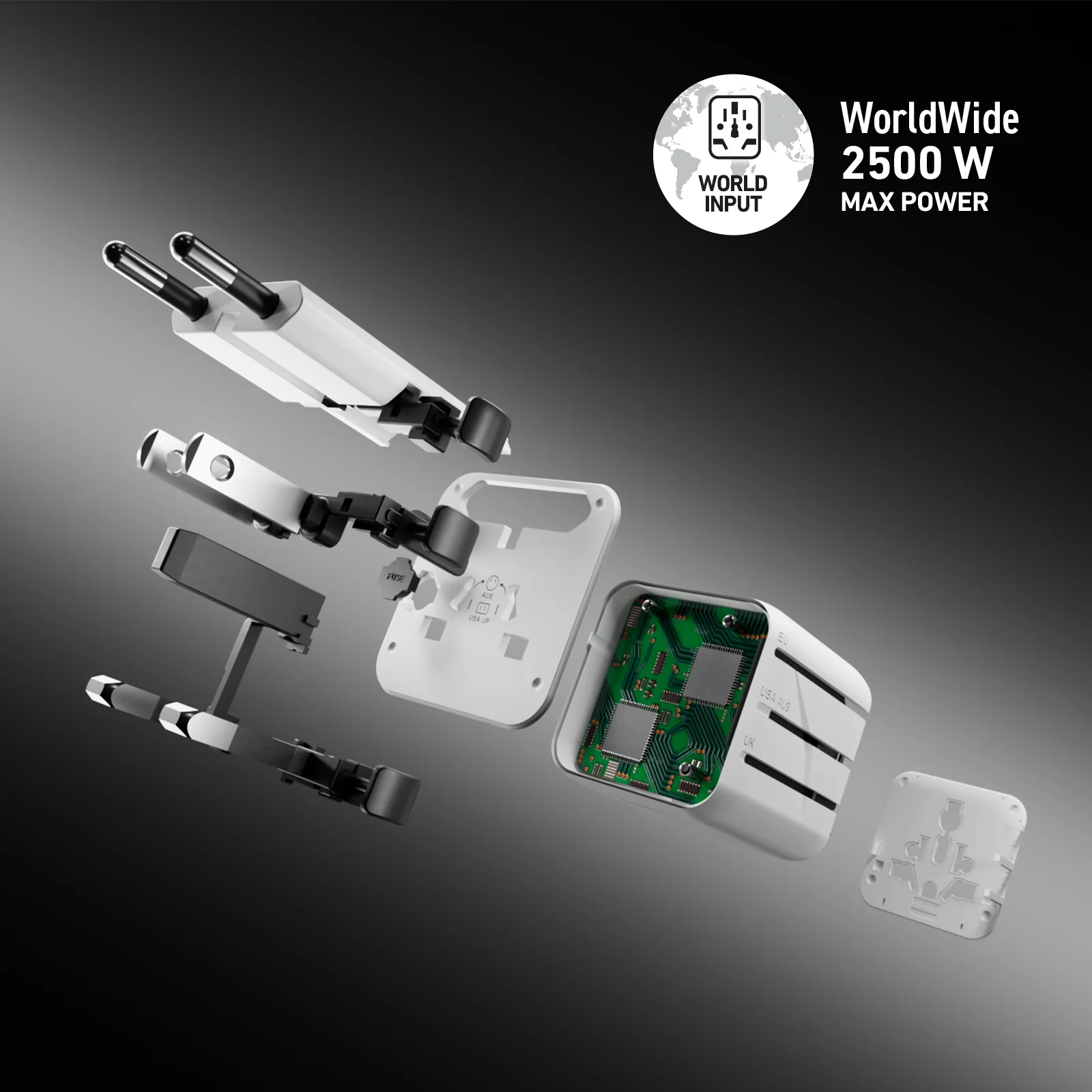 Adattatore universale con spine internazionali 2500w - Image 7