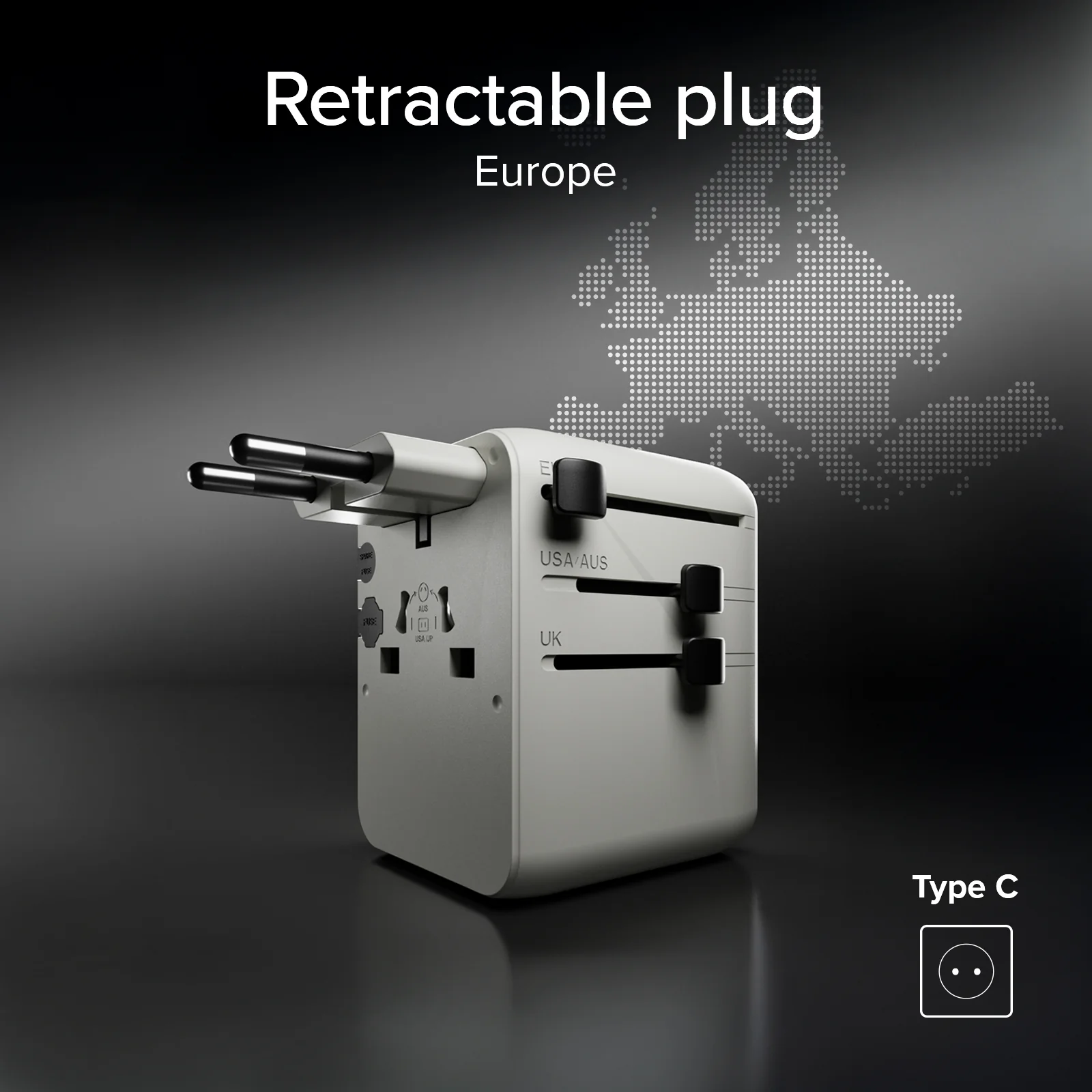 Adattatore universale da viaggio con cavo USB-C integrato - Image 13