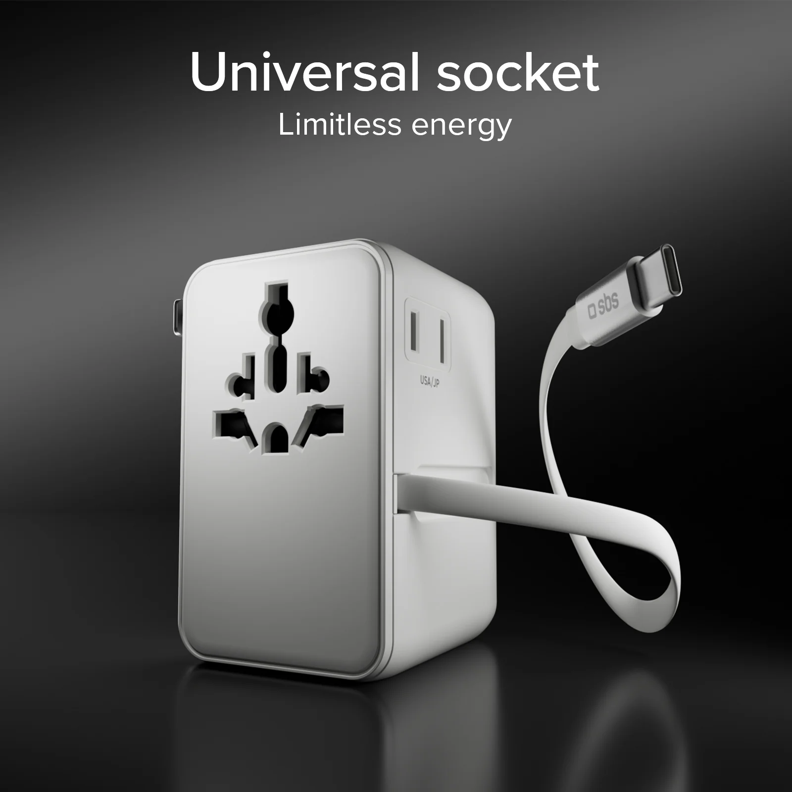 Adattatore universale da viaggio con cavo USB-C integrato - Image 5