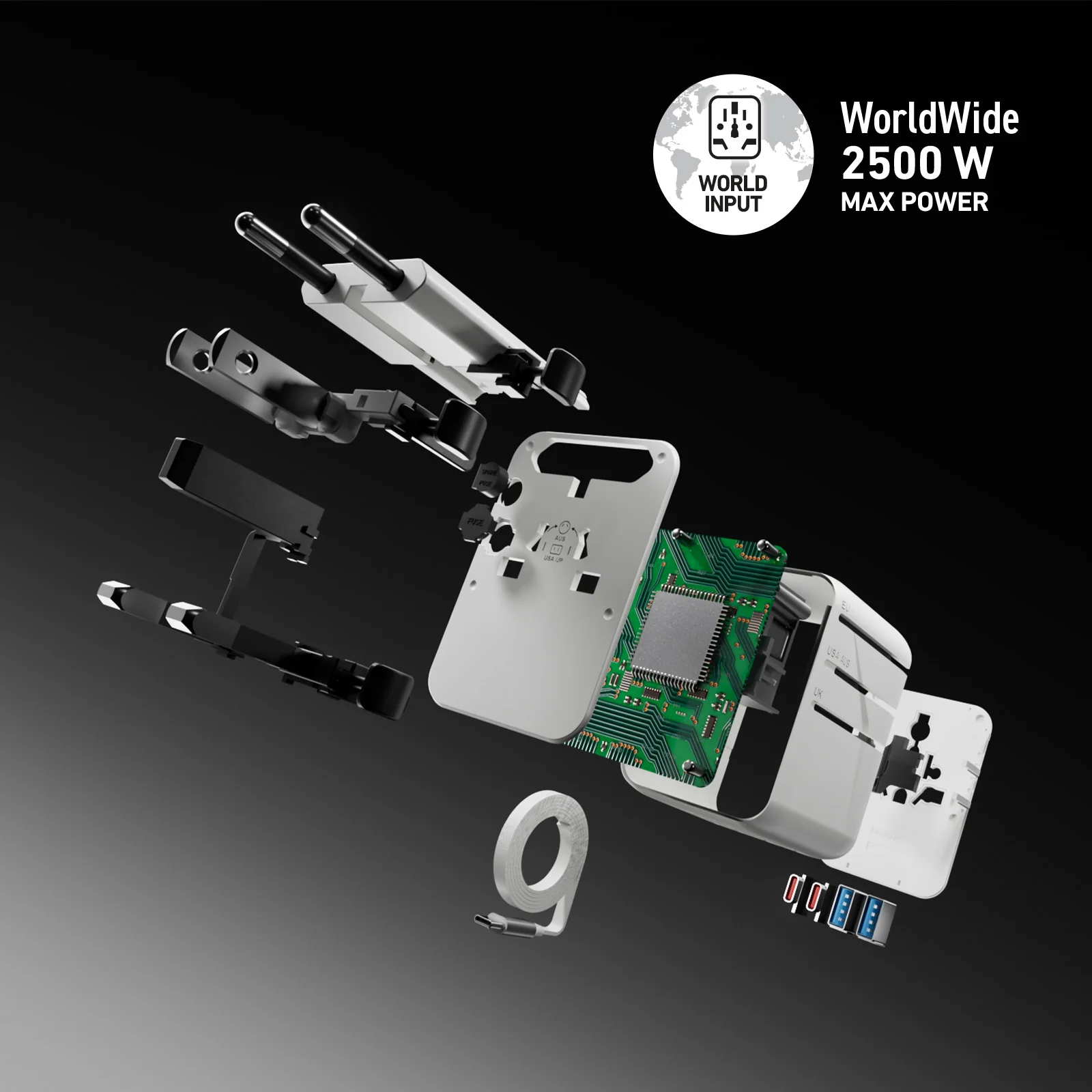 Adattatore universale da viaggio con cavo USB-C integrato - Image 8