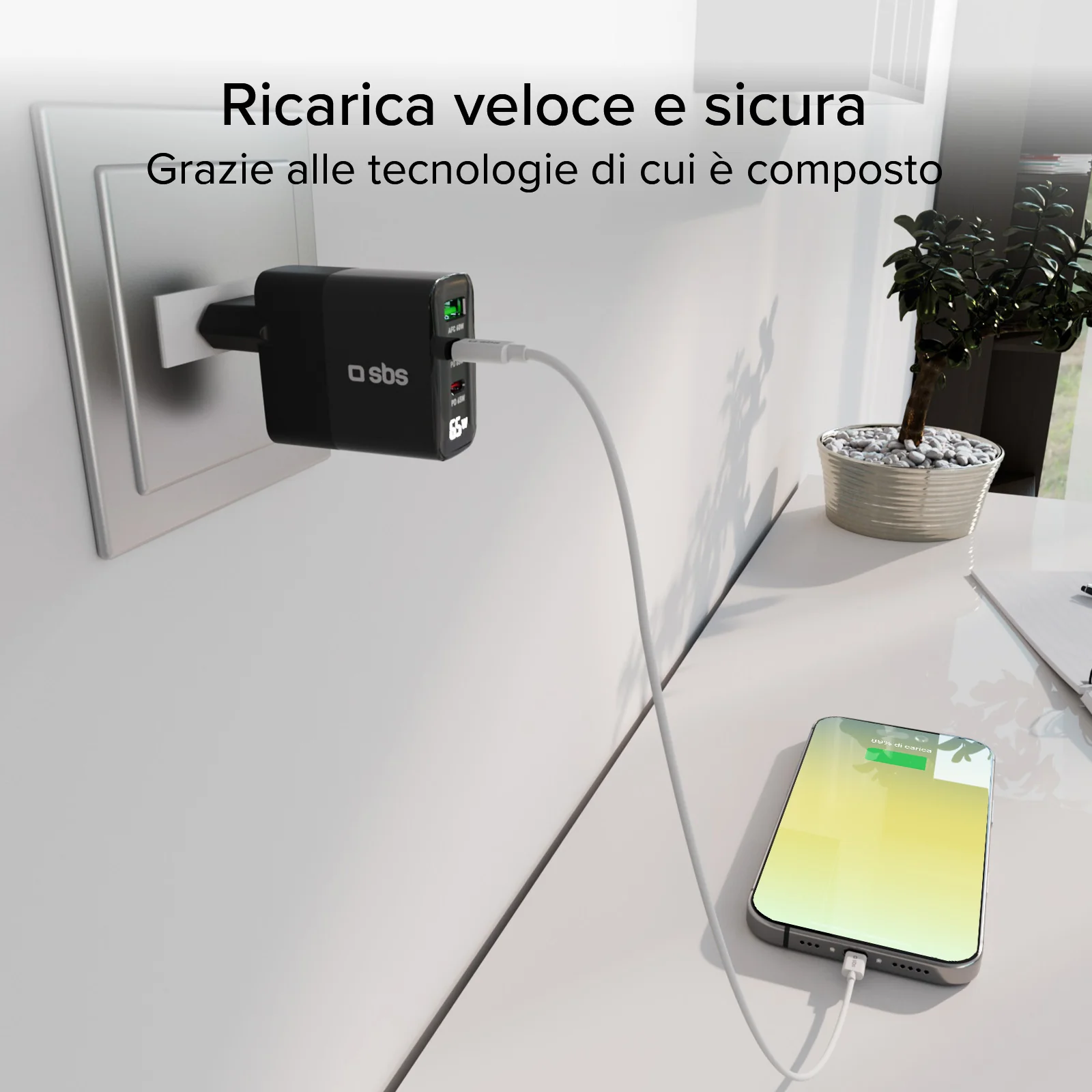 Caricabatterie 65W, display LCD, 2 Uscite USB-C PD, 1 USB-A Adaptive Fast Charge - Image 13