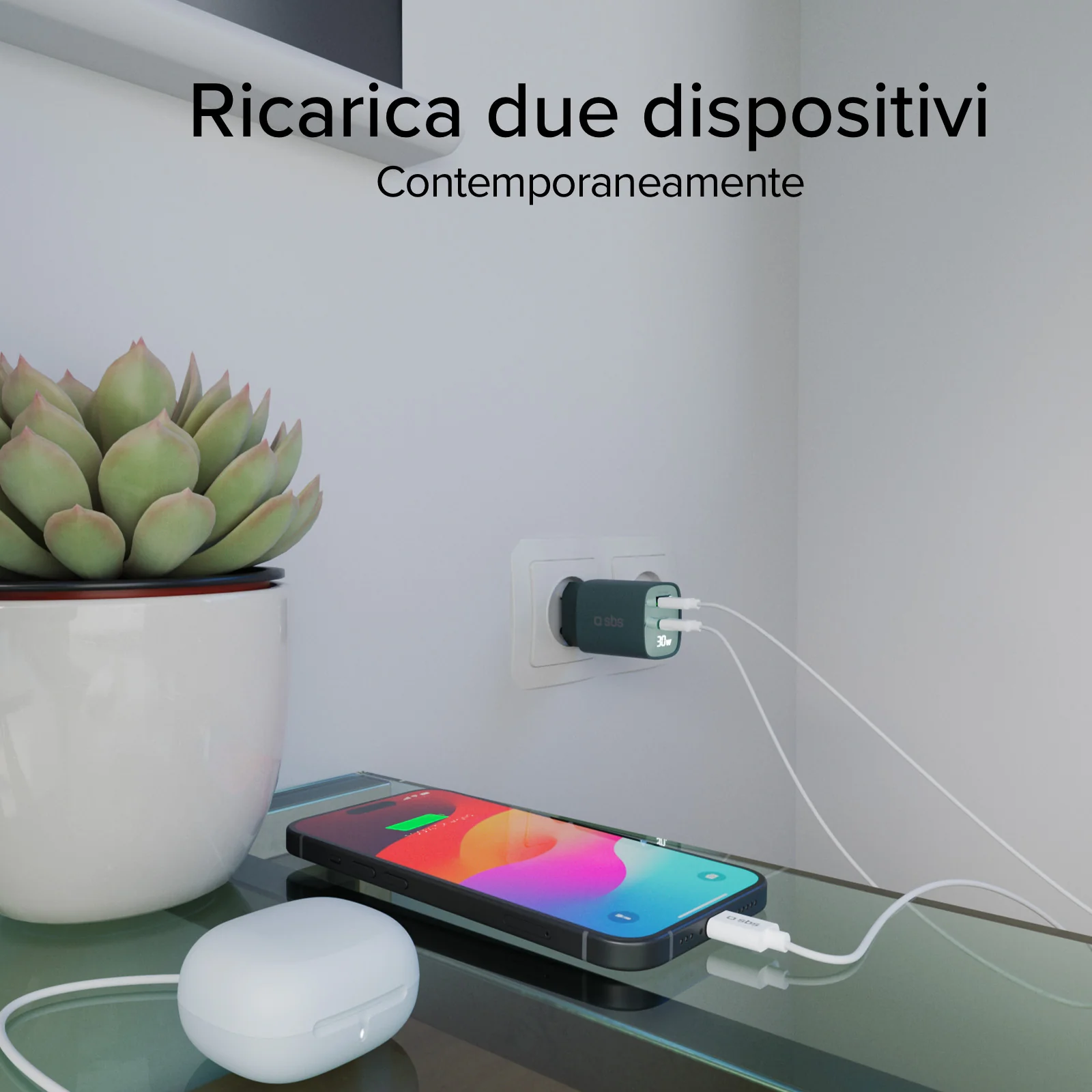 Caricabatterie da muro, schermo LCD, 1 uscita USB-C PD 30W, 1 uscita USB-A 18W - Image 11