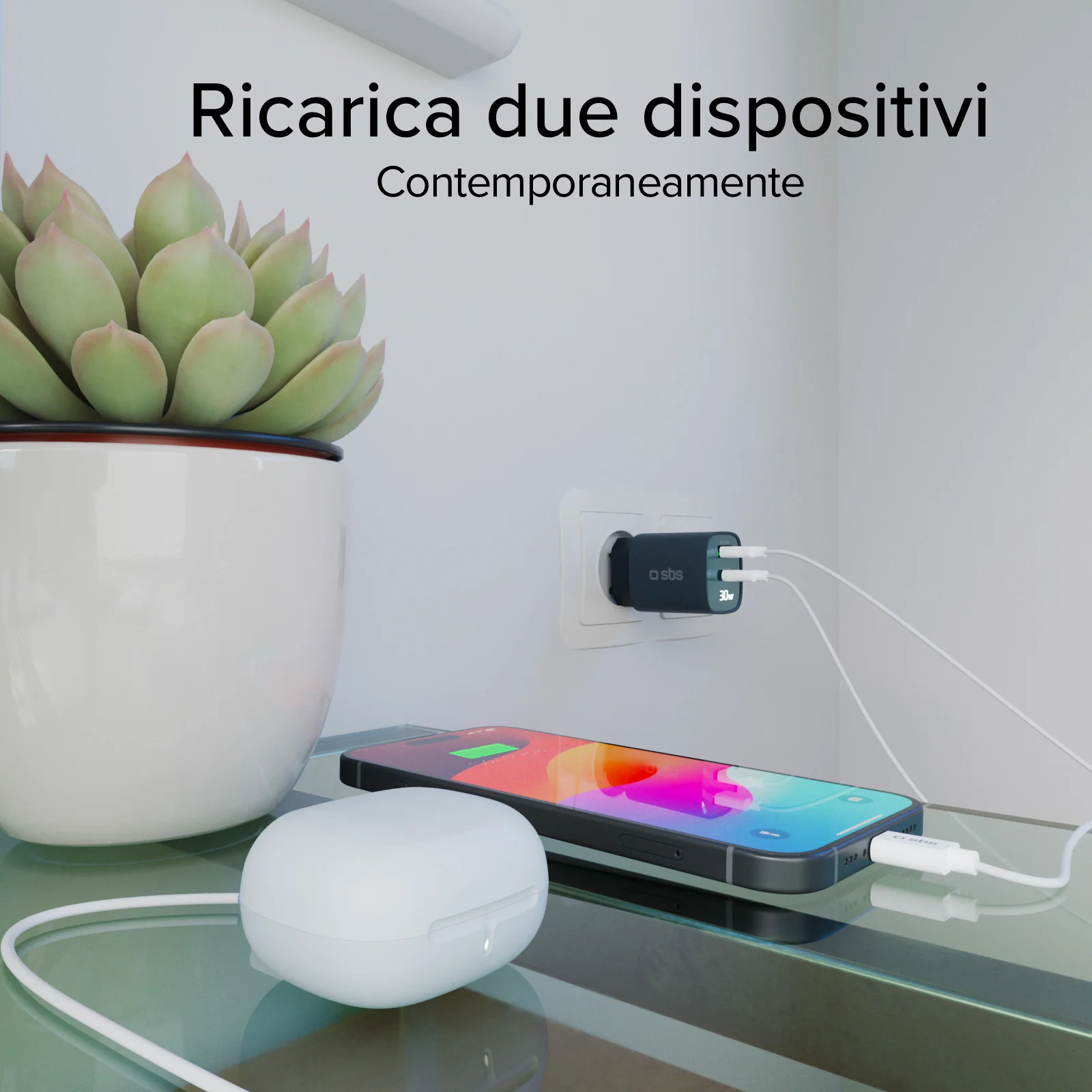 Caricabatterie da muro, schermo LCD, 1 uscita USB-C PD 30W, 1 uscita USB-A 18W - Image 30