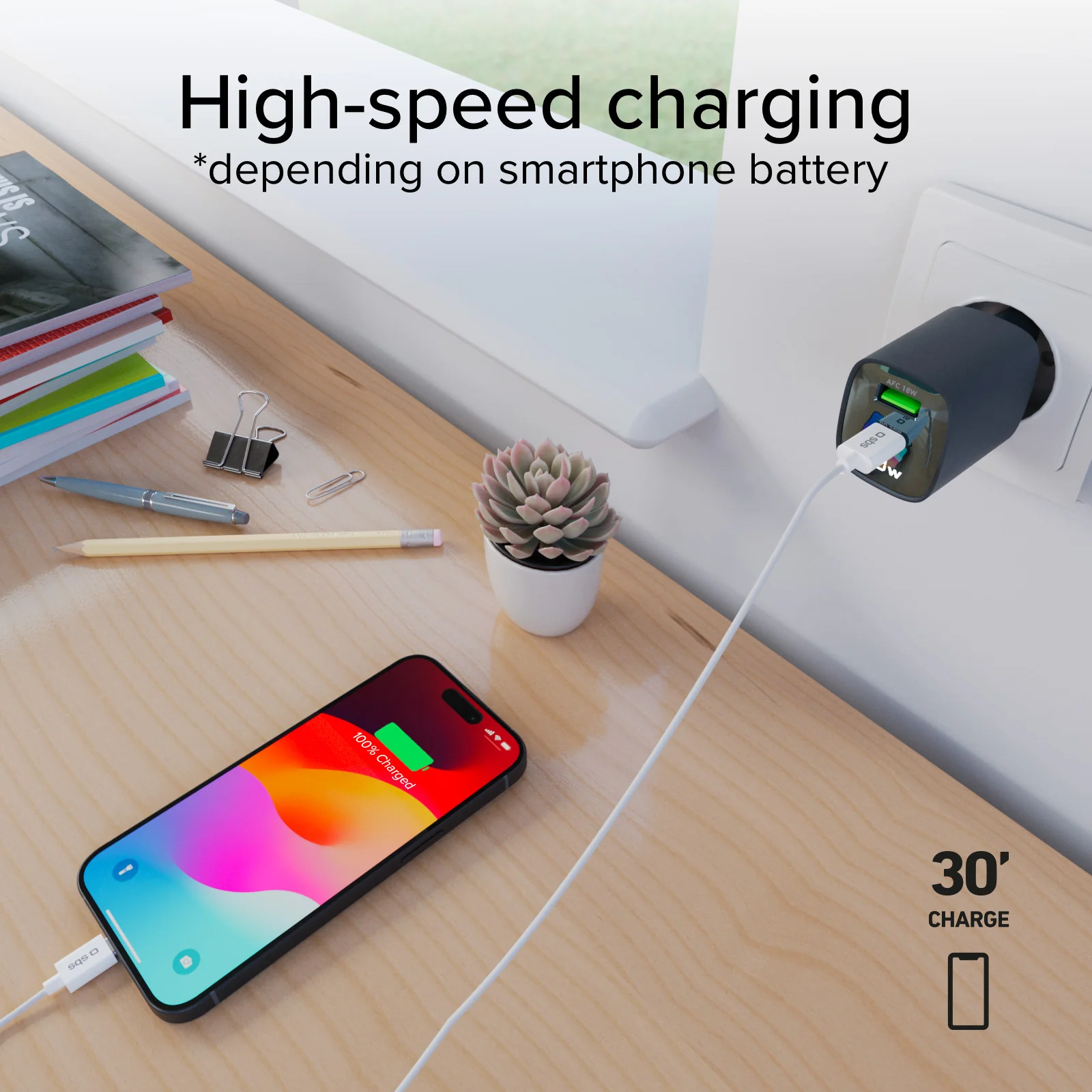 Caricabatterie da muro, schermo LCD, 1 uscita USB-C PD 30W, 1 uscita USB-A 18W - Image 31