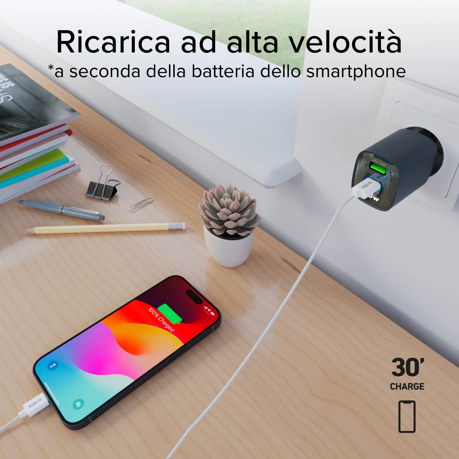 Caricabatterie da muro, schermo LCD, 1 uscita USB-C PD 30W, 1 uscita USB-A 18W - Image 32