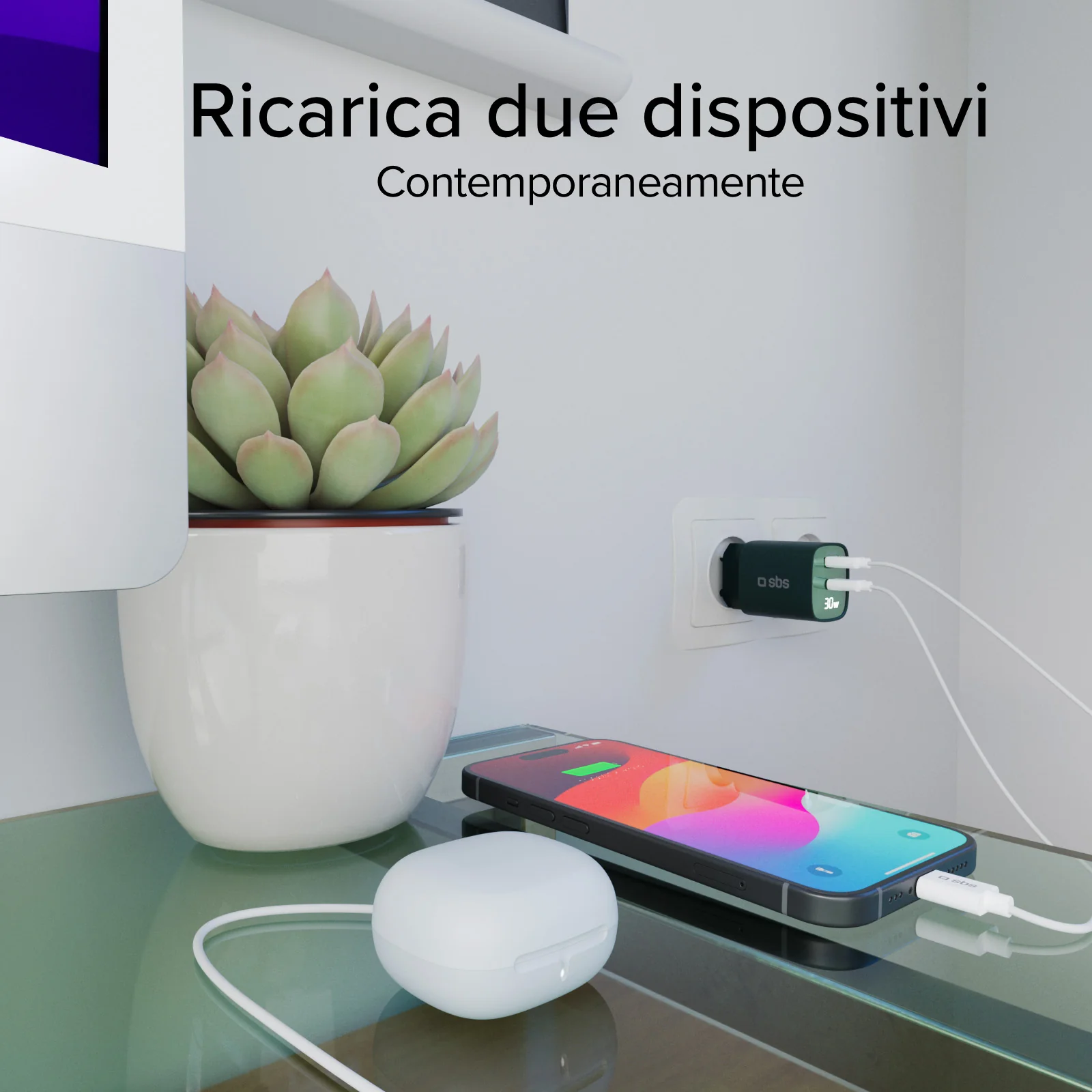 Caricabatterie da muro, schermo LCD, 1 uscita USB-C PD 30W, 1 uscita USB-A 18W - Image 47