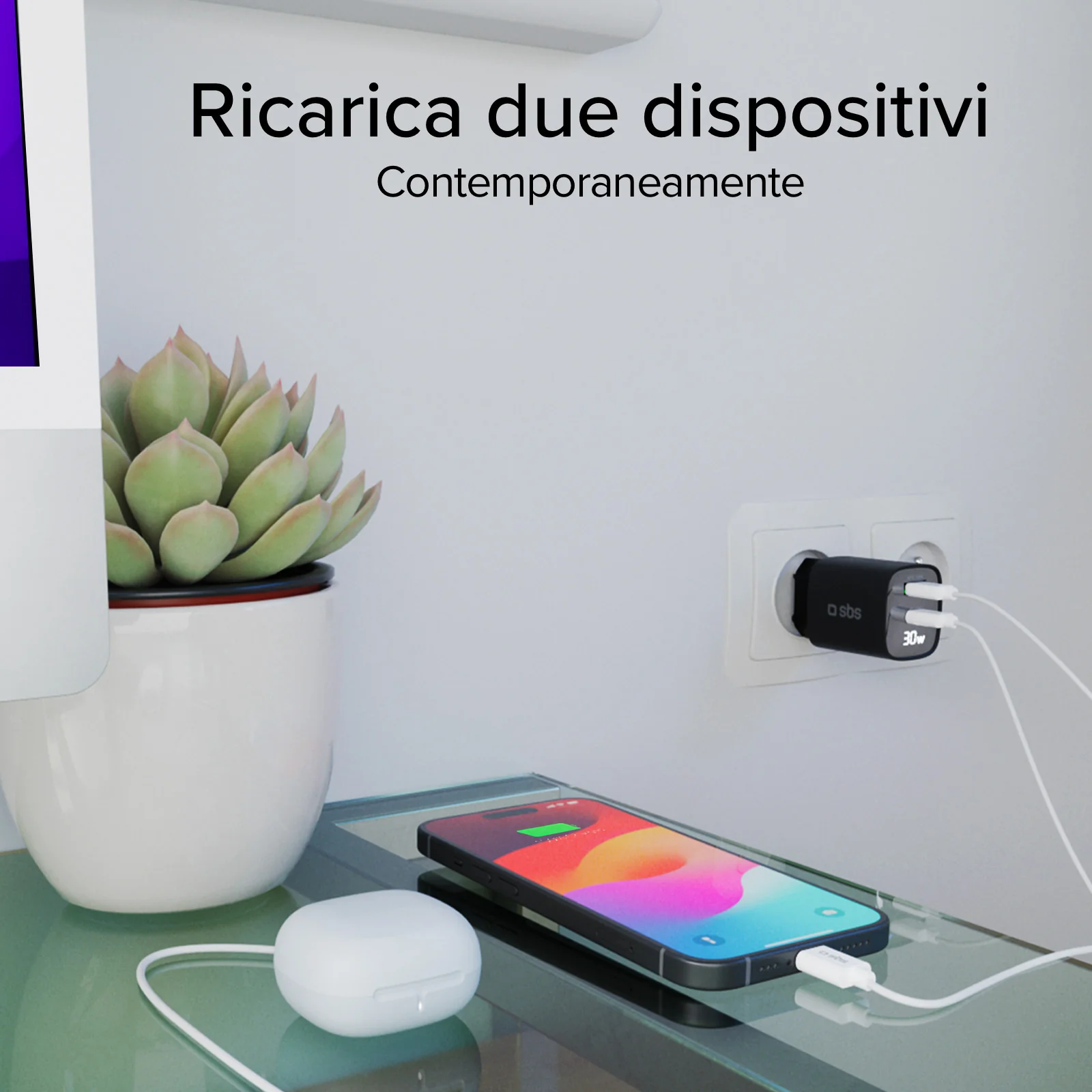 Caricabatterie da muro, schermo LCD, 1 uscita USB-C PD 30W, 1 uscita USB-A 18W - Image 64