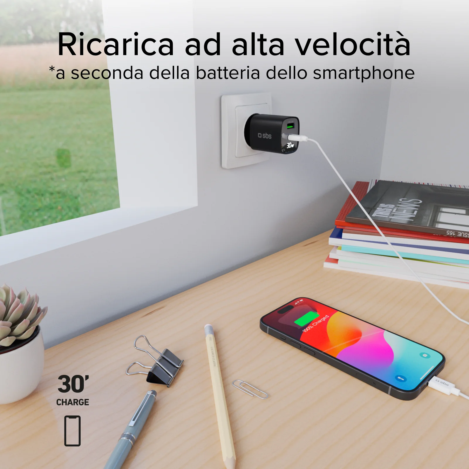 Caricabatterie da muro, schermo LCD, 1 uscita USB-C PD 30W, 1 uscita USB-A 18W - Image 66