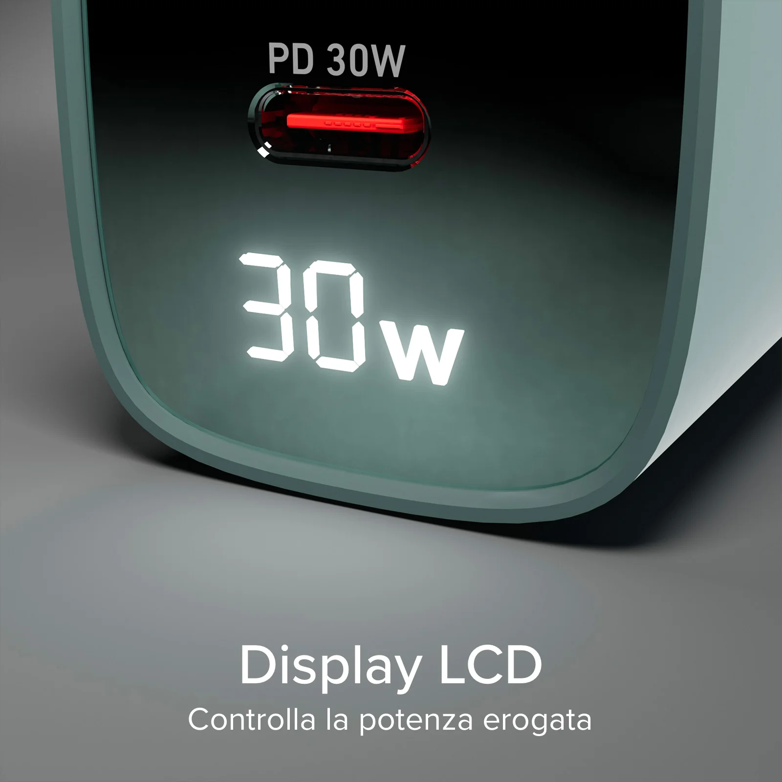 Caricabatterie da muro, schermo LCD, 1 uscita USB-C PD 30W, 1 uscita USB-A 18W - Image 9