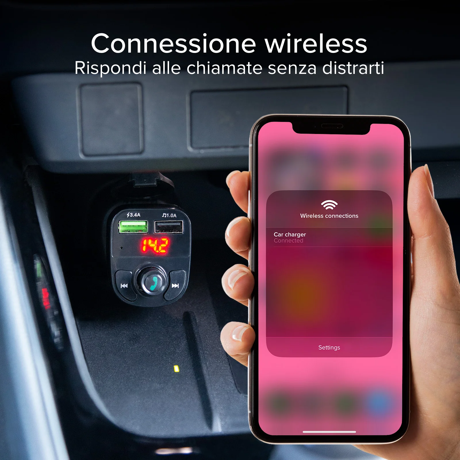 Caricabatterie da auto 15 Watt con connessione wireless - Image 8