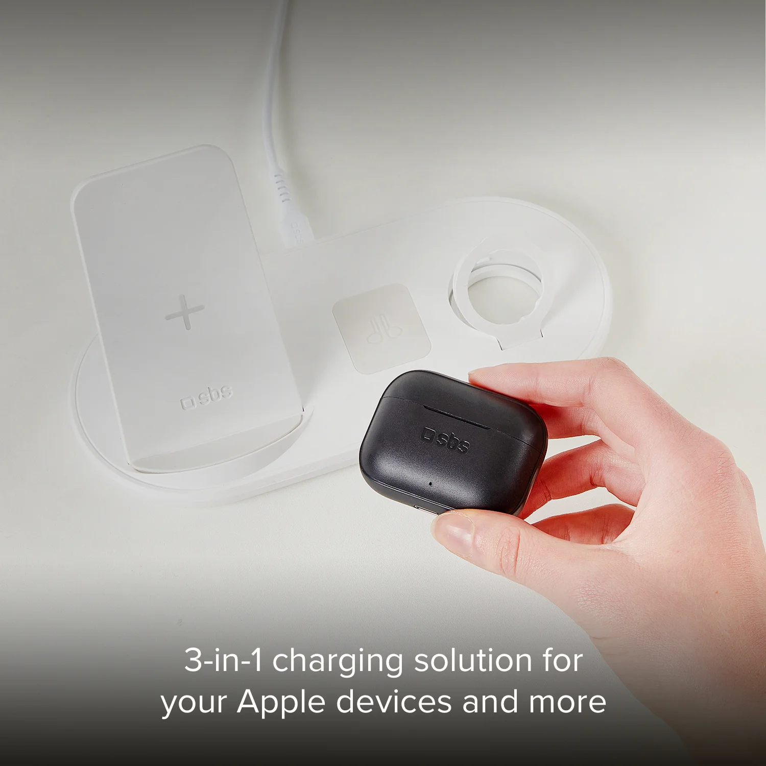 Caricatore QI Wireless 3 in 1, supporto per smartphone, auricolari, Apple Watch - Image 6