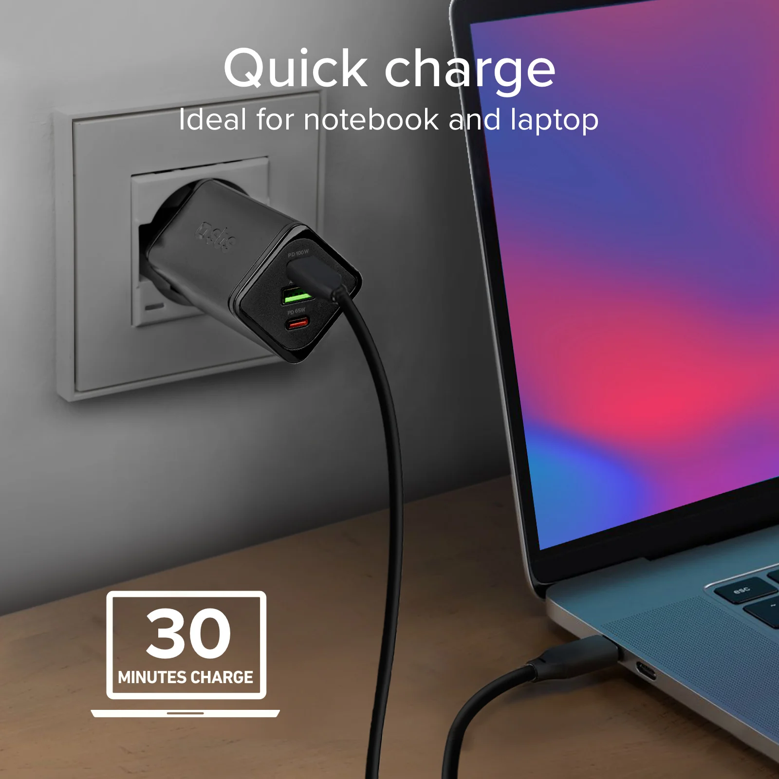 Caricatore caricabatterie GaN da 100 Watt con Power Delivery (PD) - Image 17