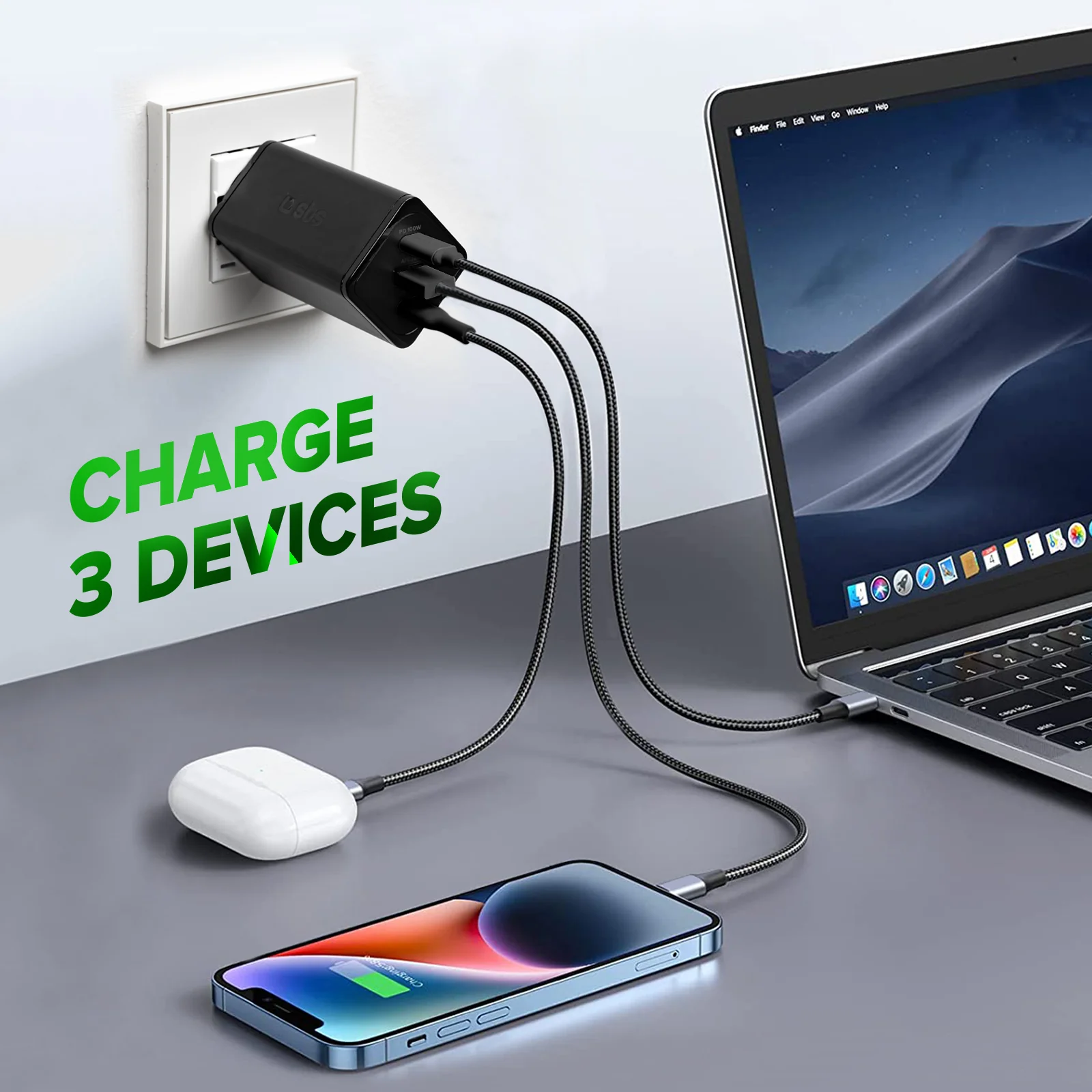 Caricatore caricabatterie GaN da 100 Watt con Power Delivery (PD) - Image 18