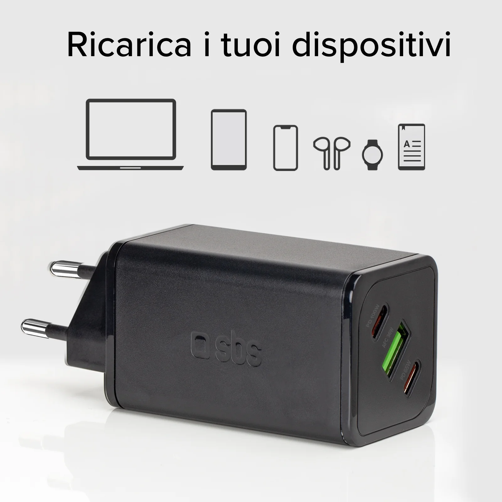 Caricatore caricabatterie GaN da 100 Watt con Power Delivery (PD) - Image 3