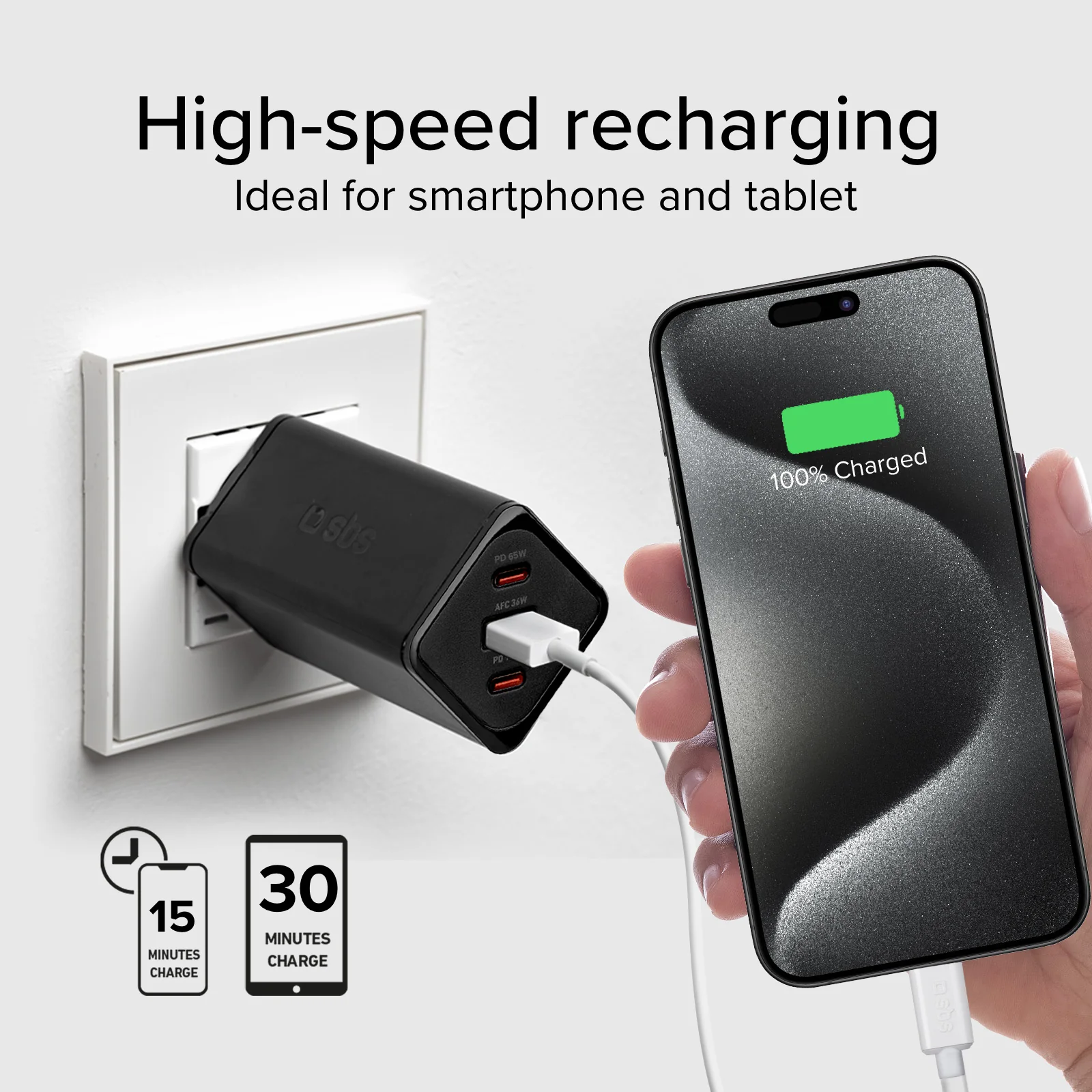 Caricatore caricabatterie GaN da 65 Watt con Power Delivery (PD) - Image 14