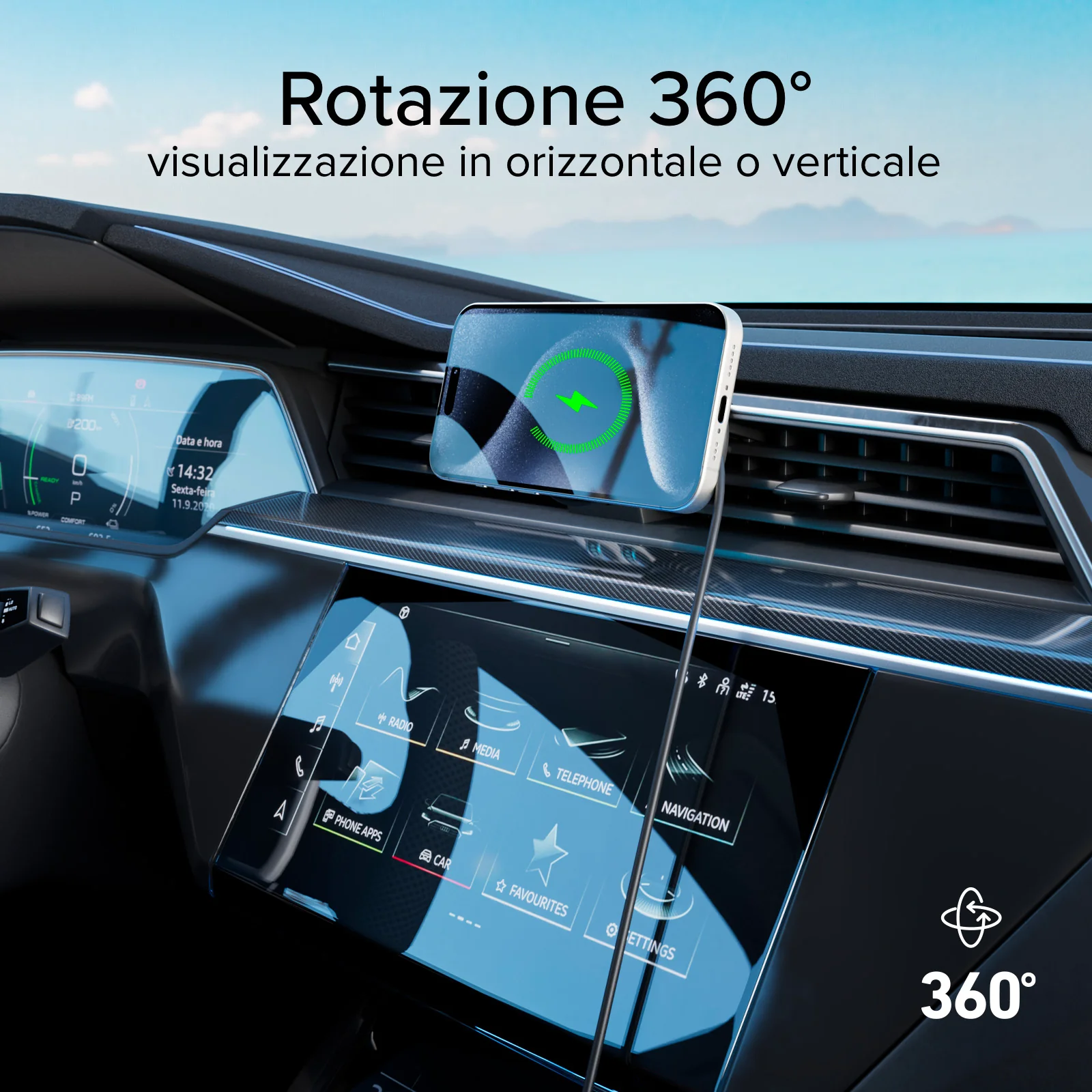 Portacellulare con ventola di raffreddamento e ricarica wireless 15W - Image 19