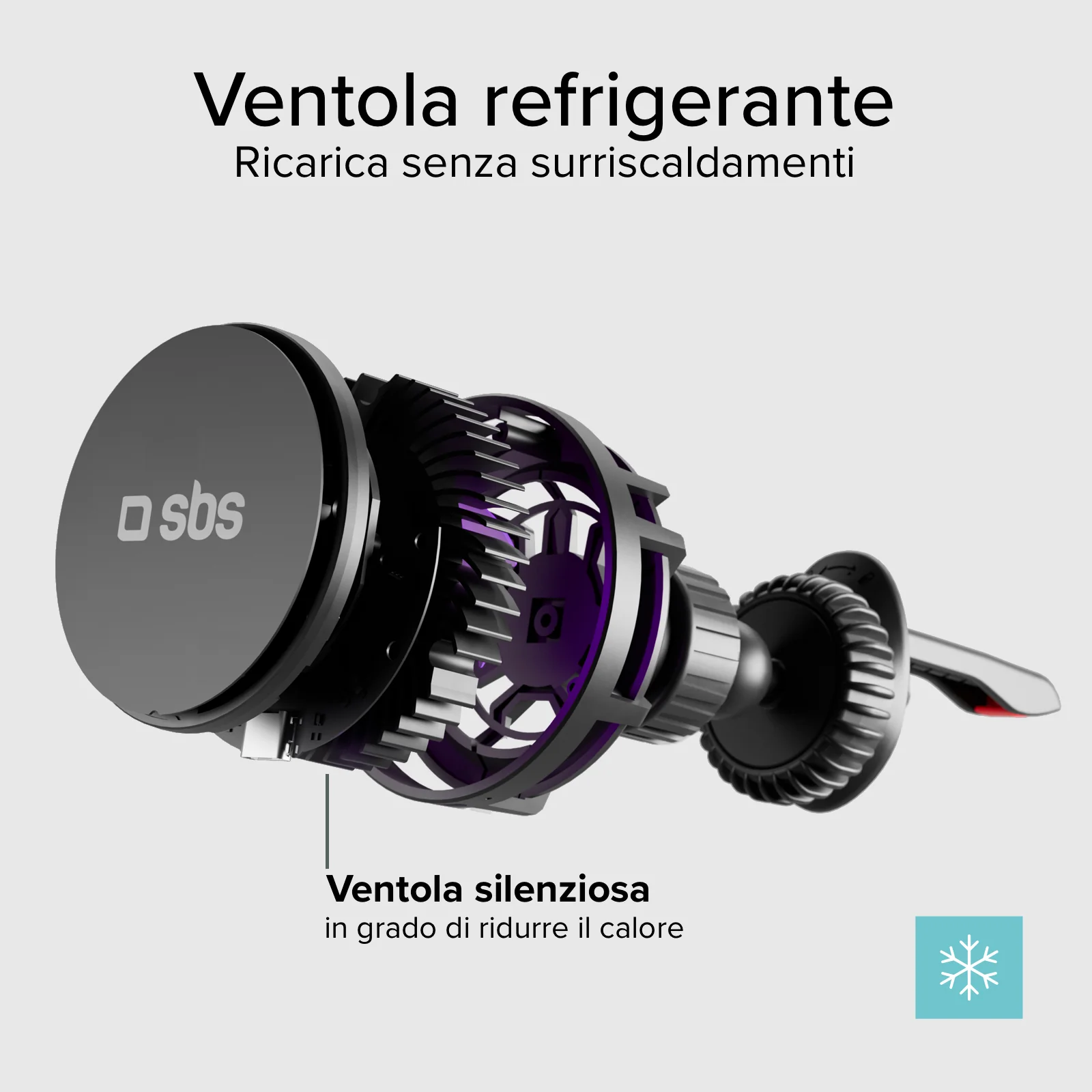 Portacellulare con ventola di raffreddamento e ricarica wireless 15W - Image 9