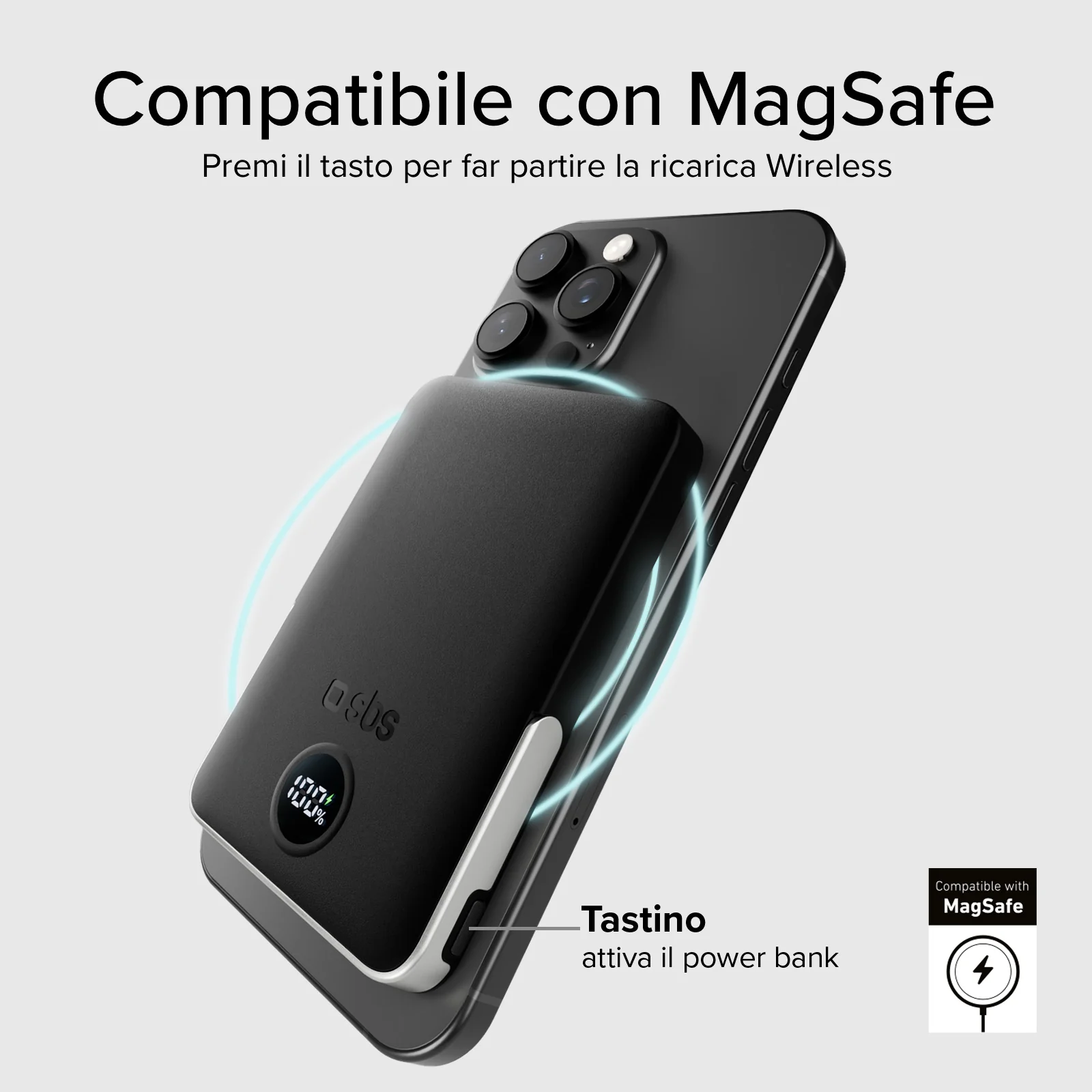 Power bank battery pack 5.000 mAh wireless con supporto stand integrato e LCD - Image 7