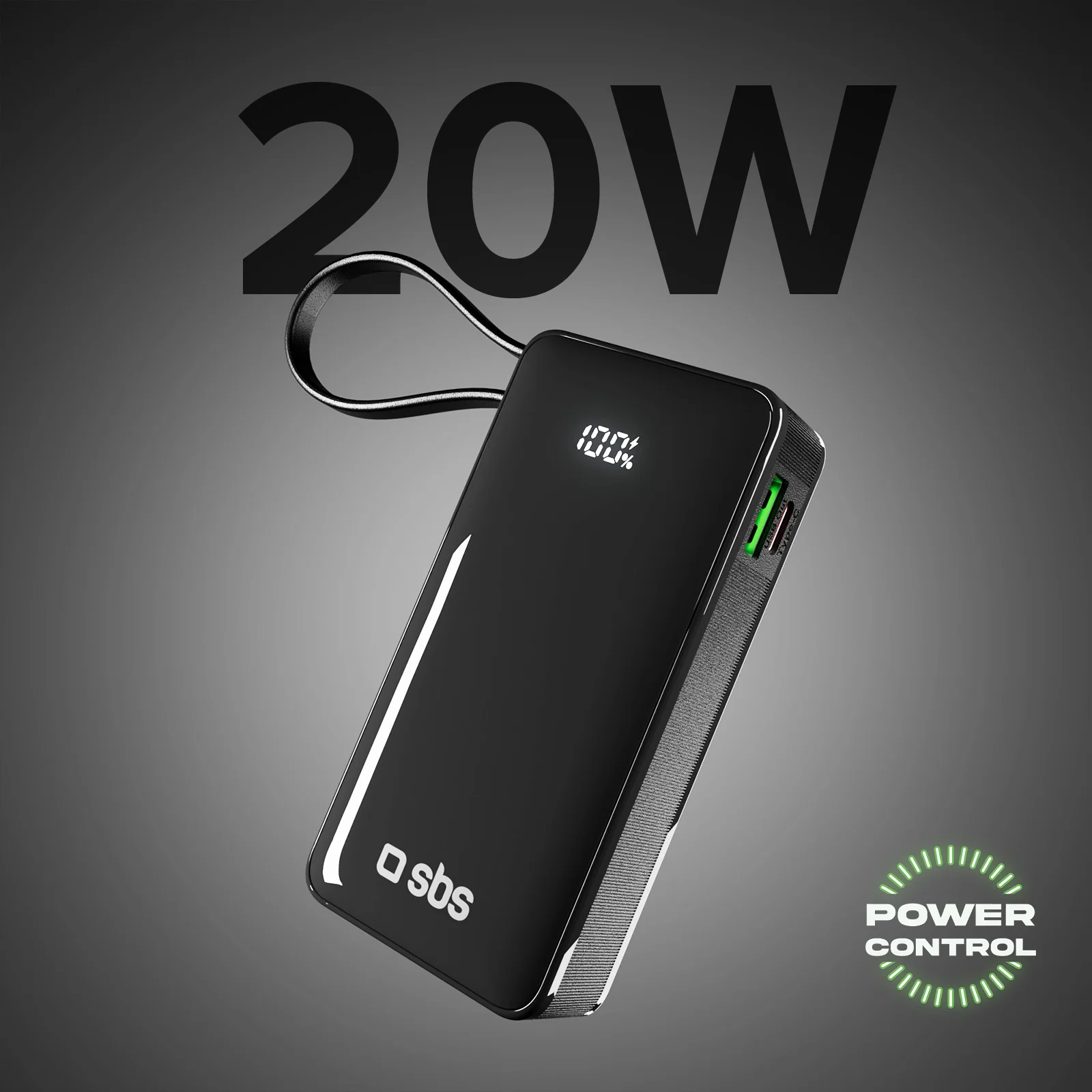 Power bank 10.000 mAh con cavo USB-C integrato - Image 3