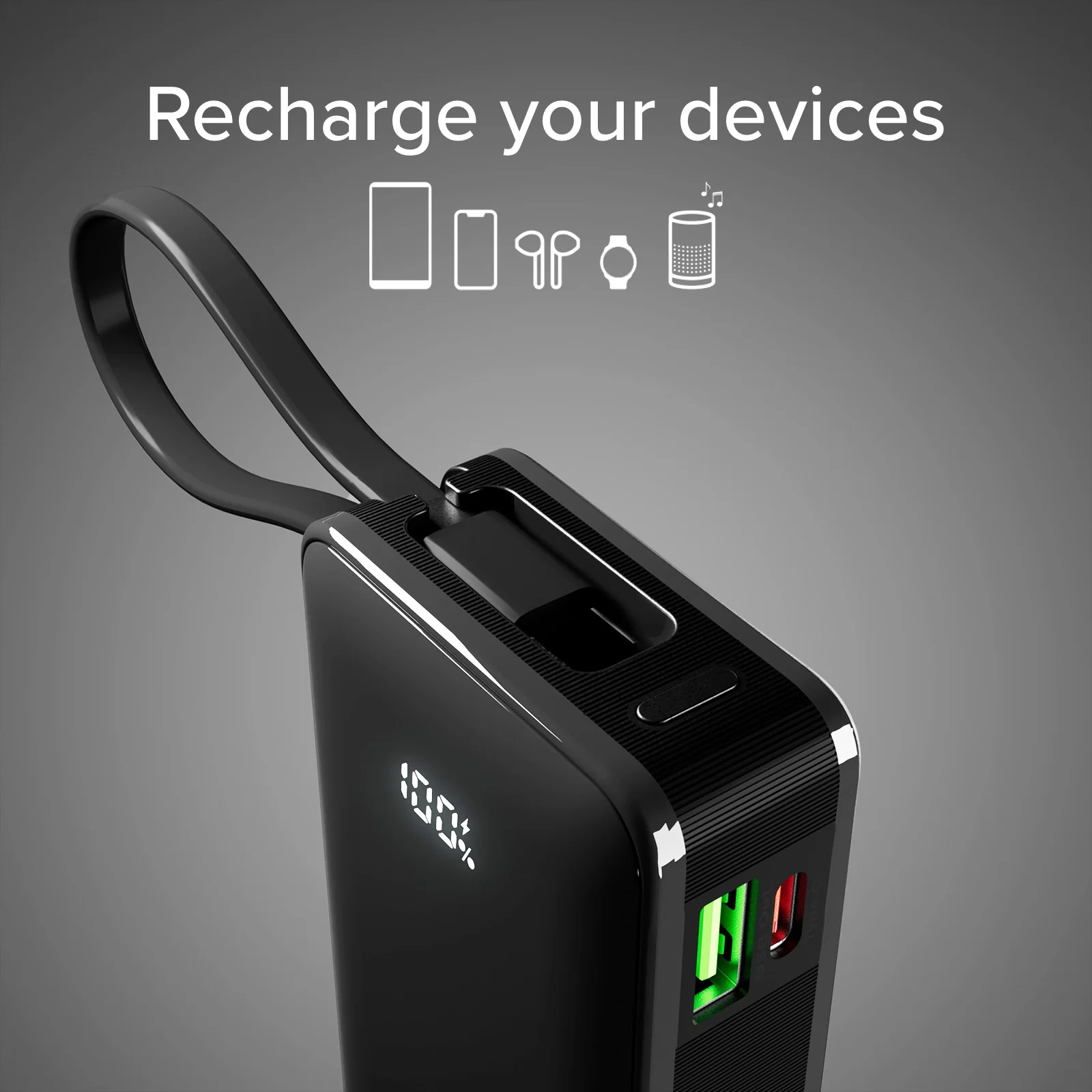 Power bank 10.000 mAh con cavo USB-C integrato - Image 6