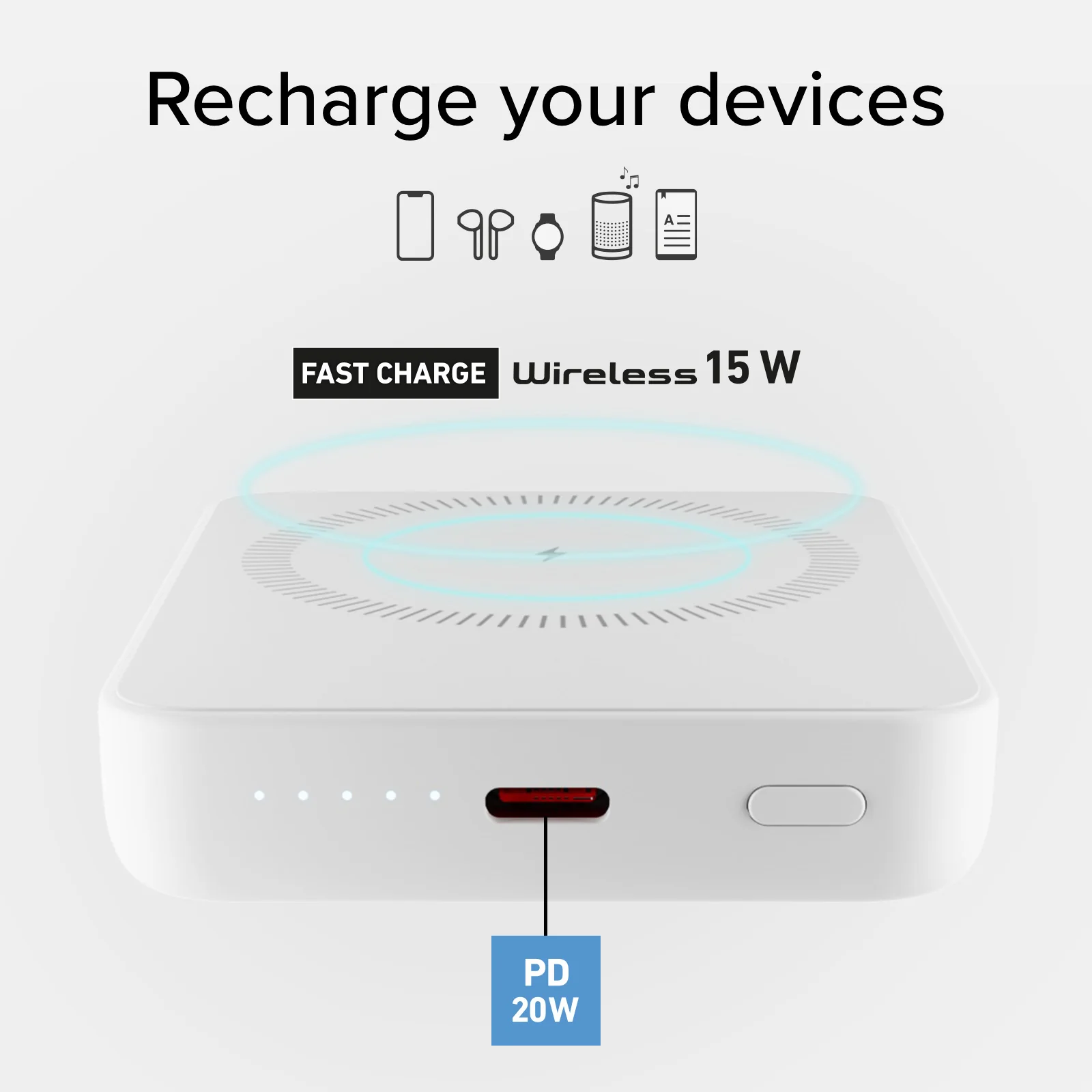 Power bank 5000 mAh wireless ultra compatto - Image 4