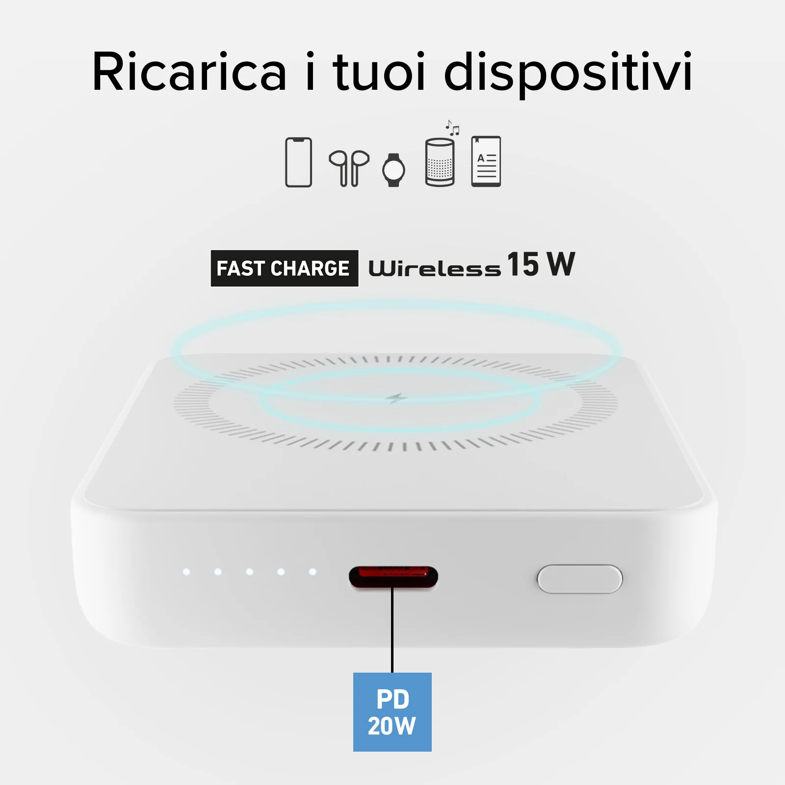 Power bank 5000 mAh wireless ultra compatto - Image 5