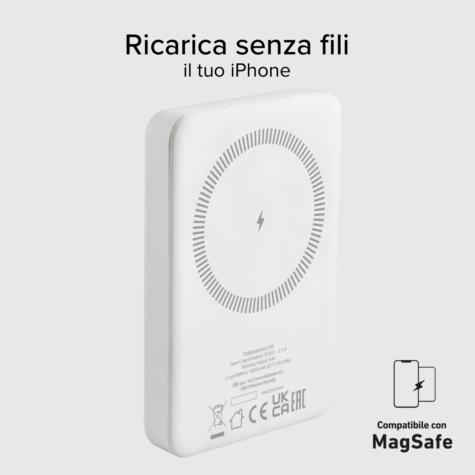 Power bank mag 5.000 mAh Wireless compatibile con iPhone con ricarica MagSafe - Image 42
