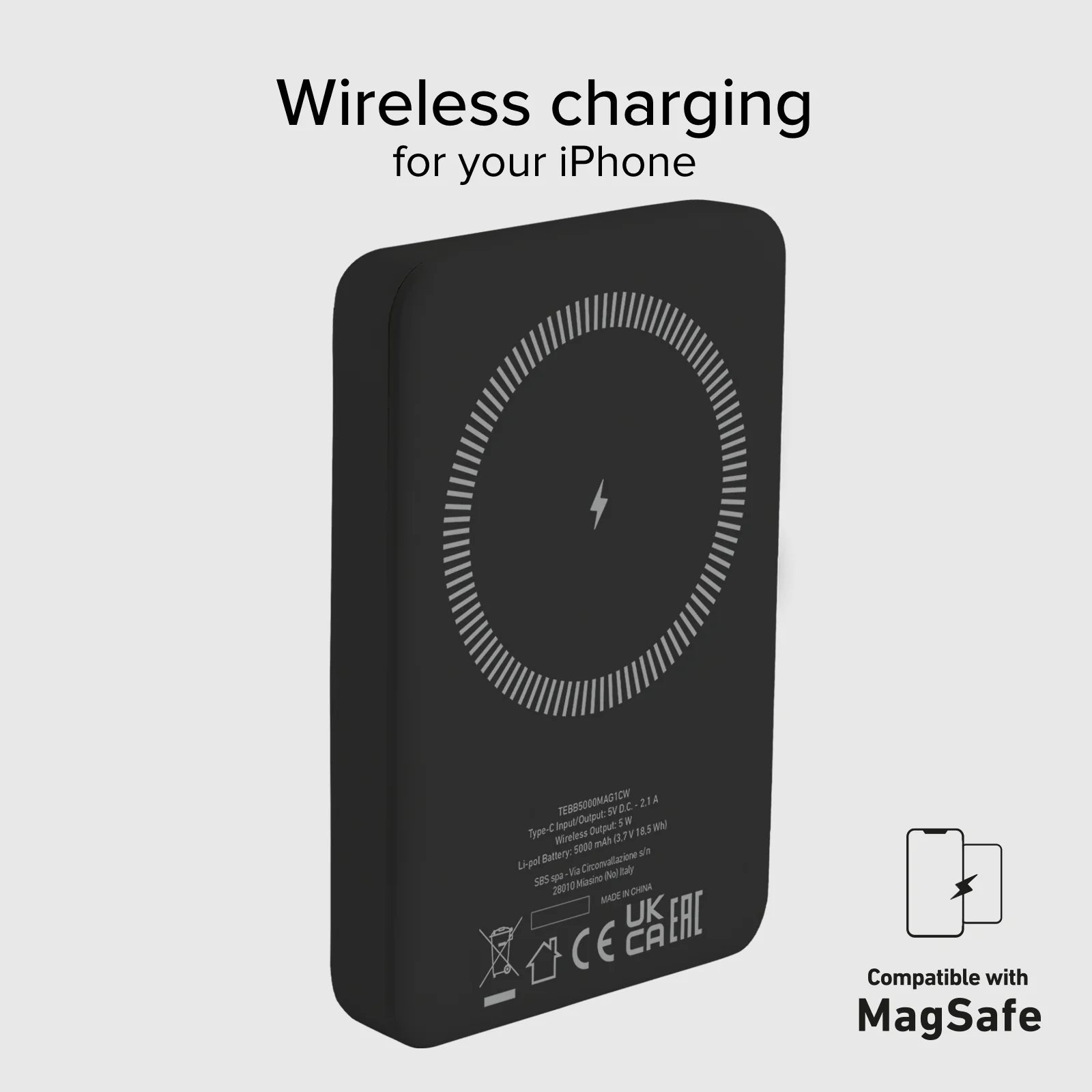 Power bank mag 5.000 mAh Wireless compatibile con iPhone con ricarica MagSafe - Image 7