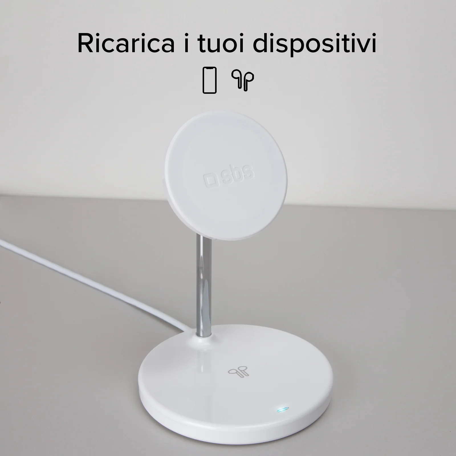 Stazione ricarica wireless 2 in 1 per iPhone, Android, AirPods, auricolari TWS - Image 3