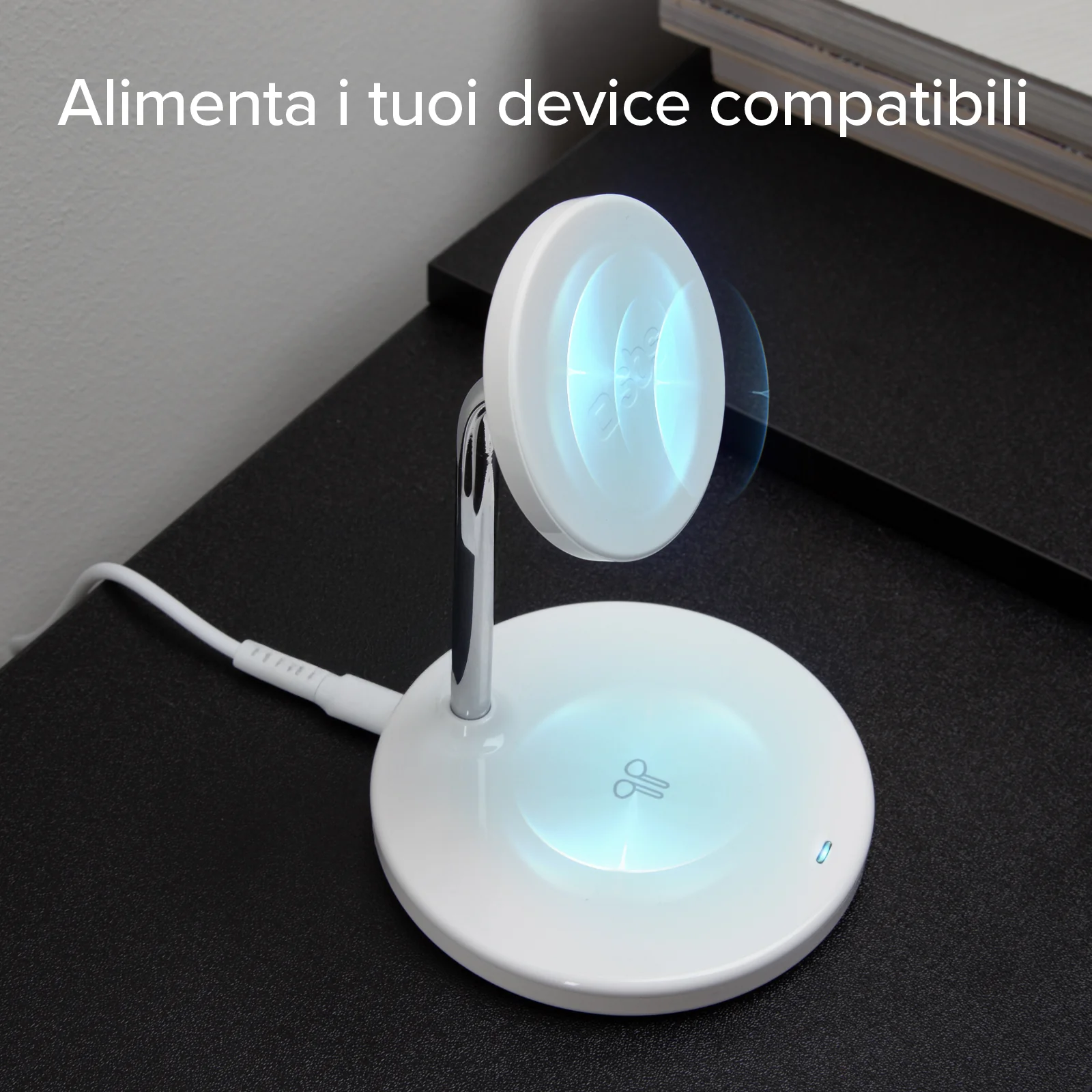 Stazione ricarica wireless 2 in 1 per iPhone, Android, AirPods, auricolari TWS - Image 4