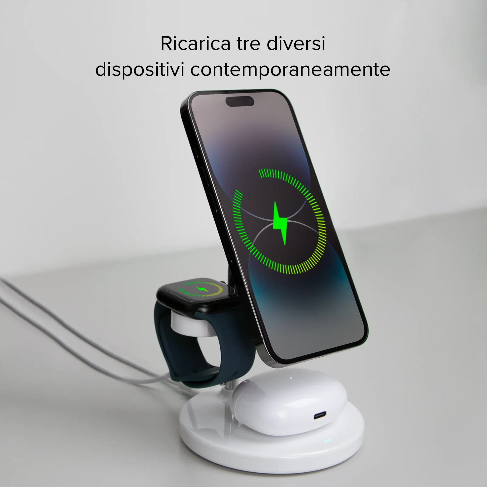 Stazione di ricarica wireless verticale 3 in 1 - Image 9