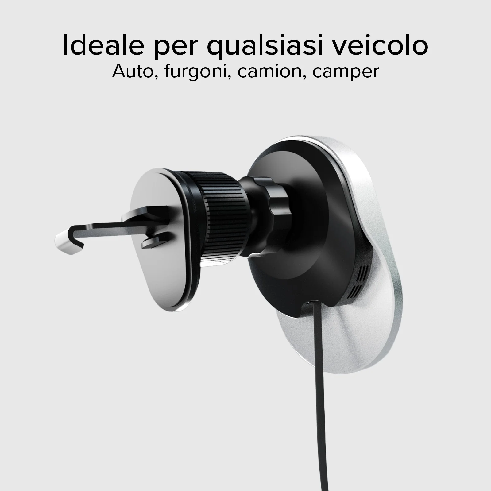 Supporto auto con cavo retrattile e ricarica wireless compatibile con MagSafe - Image 13