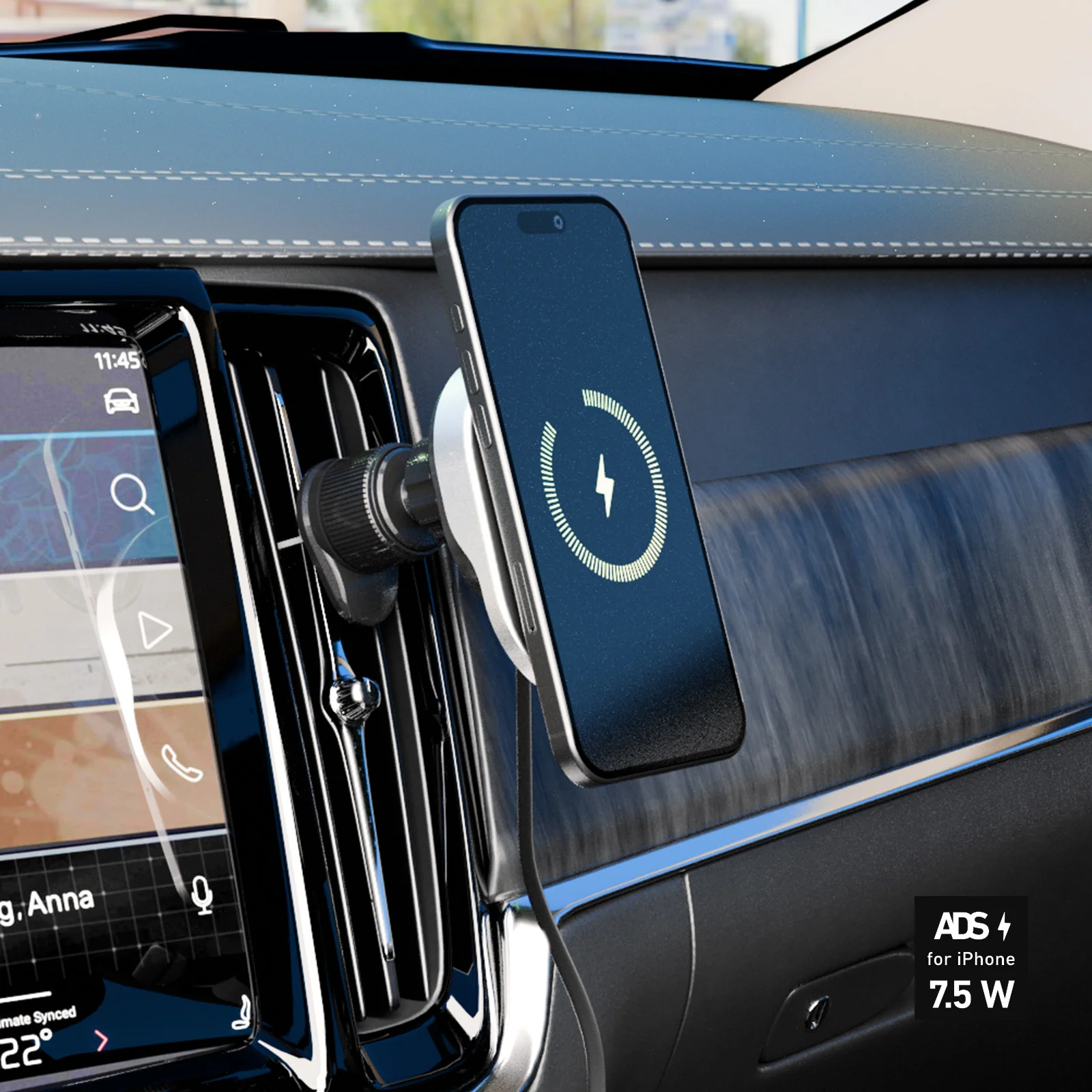Supporto auto con cavo retrattile e ricarica wireless compatibile con MagSafe - Image 16