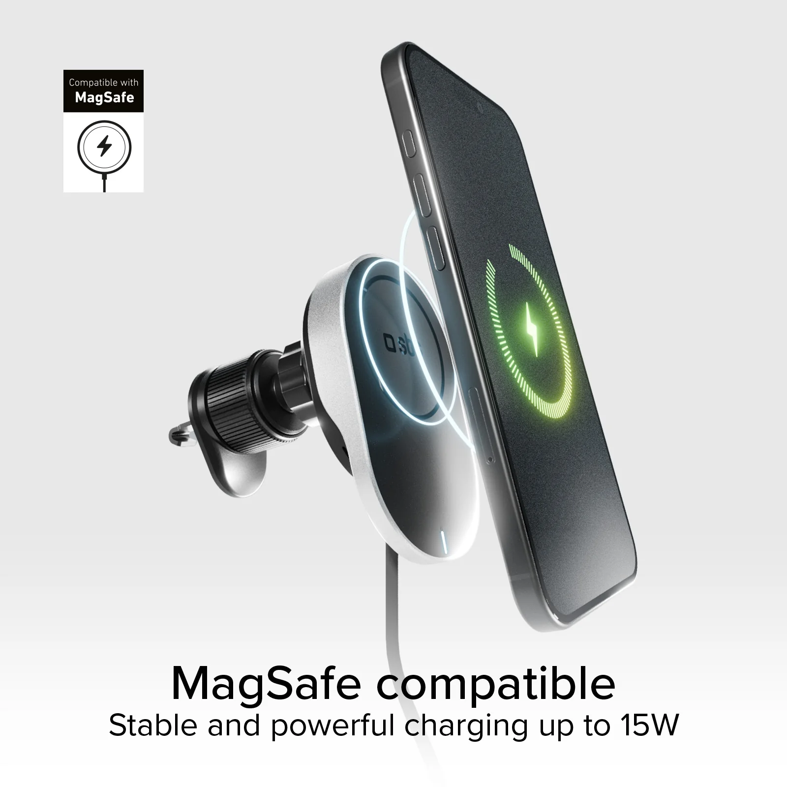 Supporto auto con cavo retrattile e ricarica wireless compatibile con MagSafe - Image 4