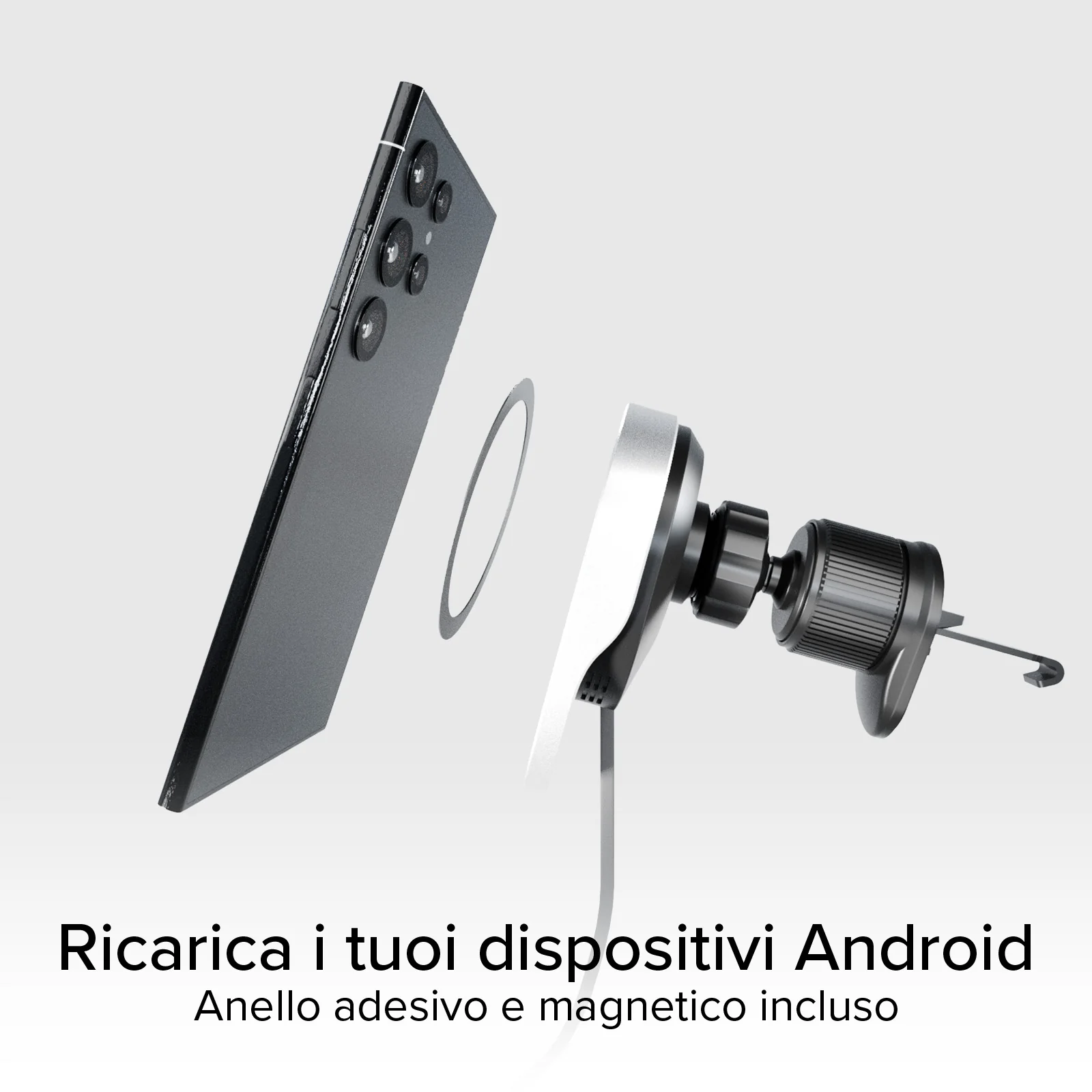 Supporto auto con cavo retrattile e ricarica wireless compatibile con MagSafe - Image 7